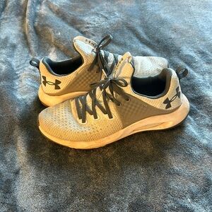Under armour grey and white shoes